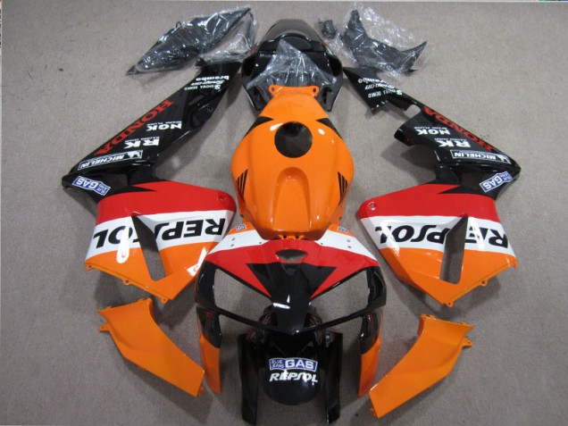 2005-2006 Orange Red Black Repsol Honda CBR600RR Motorbike Fairing Kits UK 2005-2006 Orange Red Black Repsol Honda CBR600RR Motorbike Fairing Kits UK