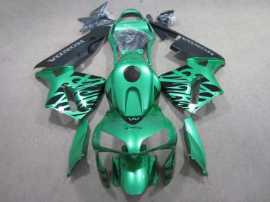 2007-2008 Green Black Honda CBR600RR Motorcycle Fairings Kit UK