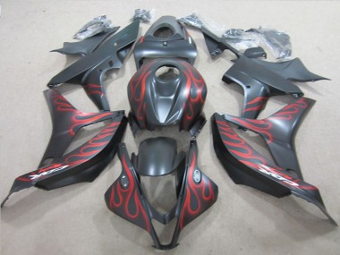 2007-2008 Black with Red Flame Honda CBR600RR Motorcylce Fairings UK