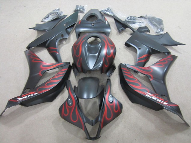 2007-2008 Black with Red Flame Honda CBR600RR Motorcylce Fairings UK 2007-2008 Black with Red Flame Honda CBR600RR Motorcylce Fairings UK