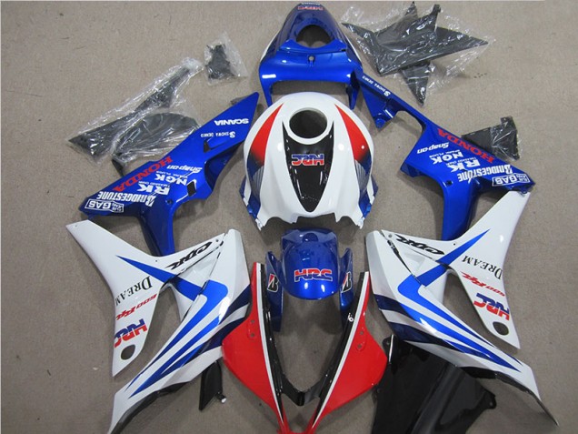 2007-2008 Blue White Red HRC Honda CBR600RR Motorcycle Fairing UK 2007-2008 Blue White Red HRC Honda CBR600RR Motorcycle Fairing UK