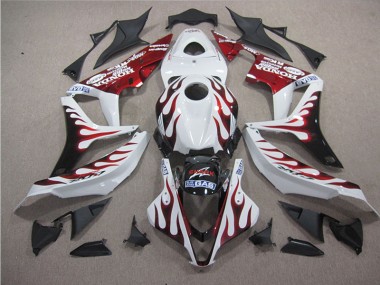2007-2008 White Red Flame SHARK Honda CBR600RR Replacement Motorcycle Fairings UK