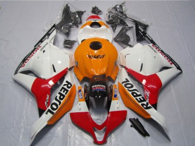 2009-2012 White Orange Black Repsol Honda CBR600RR Motorcycle Fairing Kit UK