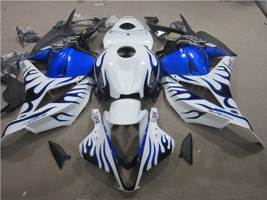 2009-2012 White Blue Flame Honda CBR600RR Bike Fairings UK