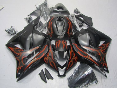 2009-2012 Black Red Flame Honda CBR600RR Motorcycle Replacement Fairings UK