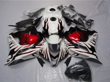 2009-2012 White Black Red Flame Honda CBR600RR Replacement Fairings UK