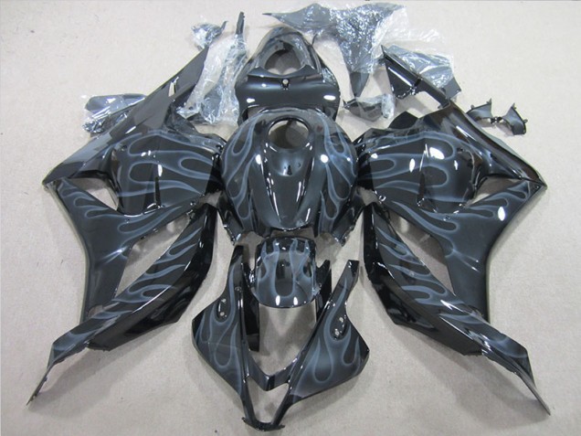 2009-2012 Black Silver Flame Honda CBR600RR Motorcycle Fairings UK