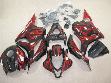 2009-2012 Black Red Flame Honda CBR600RR Bike Fairings UK