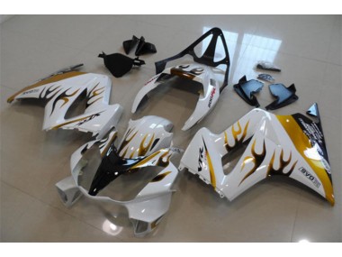 2002-2013 White Gold Flame Honda VFR800 Bike Fairings UK