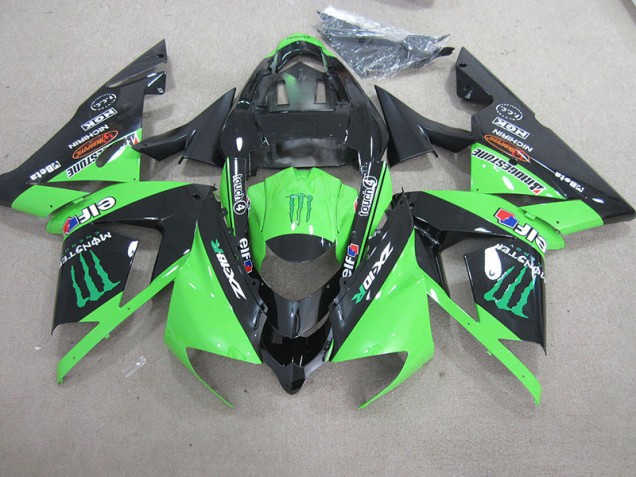 2003-2005 Black Green Monster Kawasaki ZX10R Motorcycle Fairing Kits UK 2003-2005 Black Green Monster Kawasaki ZX10R Motorcycle Fairing Kits UK