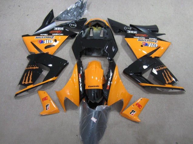 2003-2005 Black Orange 3M Monster Kawasaki ZX10R Bike Fairings UK 2003-2005 Black Orange 3M Monster Kawasaki ZX10R Bike Fairings UK