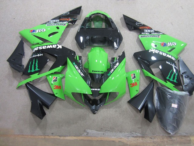 2003-2005 Black Green 3M Monster Kawasaki ZX10R Replacement Motorcycle Fairings UK 2003-2005 Black Green 3M Monster Kawasaki ZX10R Replacement Motorcycle Fairings UK