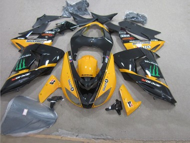 2006-2007 Black Yellow Touch4 Monster Kawasaki ZX10R Motorcycle Fairing UK
