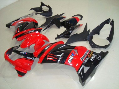 2008-2012 Black Red Monster Kawasaki ZX250R Bike Fairings UK