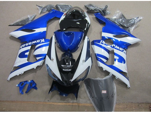 2005-2006 Blue White Kawasaki ZX6R Motorcycle Replacement Fairings UK 2005-2006 Blue White Kawasaki ZX6R Motorcycle Replacement Fairings UK