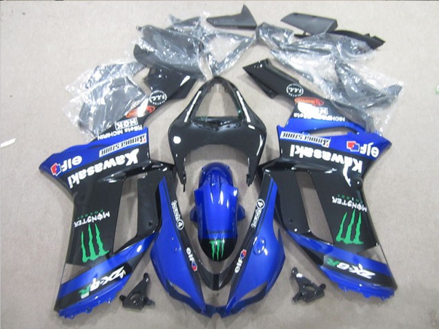 2007-2008 Black Blue Green Monster Kawasaki ZX6R Motorcyle Fairings UK