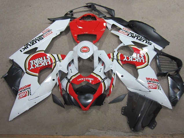 2005-2006 White Lucky Strike Red Motul Suzuki GSXR1000 Motorcycle Fairings UK 2005-2006 White Lucky Strike Red Motul Suzuki GSXR1000 Motorcycle Fairings UK