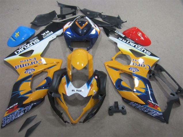 2005-2006 Yellow Blue Corona Extra Suzuki GSXR1000 Moto Fairings UK 2005-2006 Yellow Blue Corona Extra Suzuki GSXR1000 Moto Fairings UK