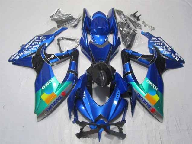 2007-2008 Blue Black Green Jomo Suzuki GSXR1000 Motorcycle Bodywork UK 2007-2008 Blue Black Green Jomo Suzuki GSXR1000 Motorcycle Bodywork UK
