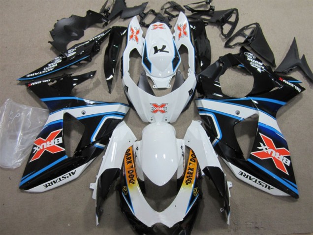 2009-2016 White Blue Brux Dark Dog Suzuki GSXR1000 Motorbike Fairing Kits UK 2009-2016 White Blue Brux Dark Dog Suzuki GSXR1000 Motorbike Fairing Kits UK