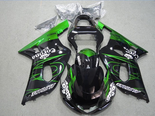 2001-2003 Black Green Corona Extra Suzuki GSXR600 Motorcycle Fairing Kits UK 2001-2003 Black Green Corona Extra Suzuki GSXR600 Motorcycle Fairing Kits UK