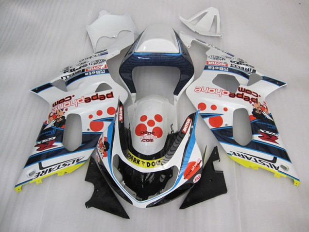2001-2003 White Blue Dark Dog Suzuki GSXR600 Bike Fairings UK 2001-2003 White Blue Dark Dog Suzuki GSXR600 Bike Fairings UK