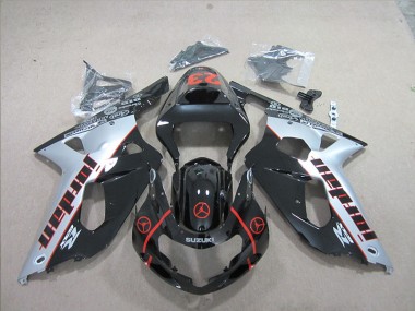 2001-2003 Black Red 23 Suzuki GSXR600 Bike Fairing Kit UK
