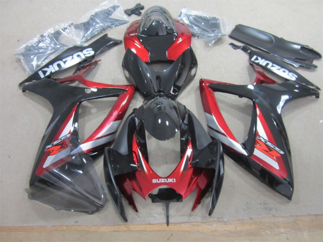 2006-2007 Black Red Suzuki GSXR600 Motorcycle Fairing Kits UK 2006-2007 Black Red Suzuki GSXR600 Motorcycle Fairing Kits UK