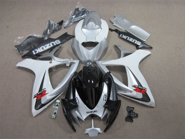 2006-2007 Black White Suzuki GSXR600 Motorcycle Fairing Kit UK 2006-2007 Black White Suzuki GSXR600 Motorcycle Fairing Kit UK