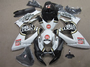 2006-2007 Black White Lucky Strike Motul Suzuki GSXR600 Bike Fairing UK