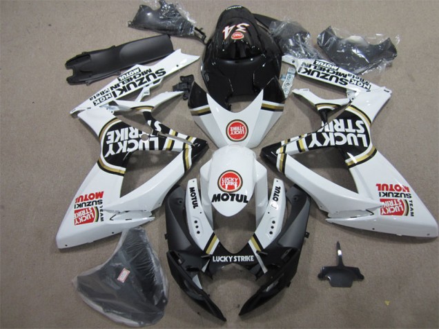 2006-2007 Black White Lucky Strike Motul Suzuki GSXR600 Bike Fairing UK 2006-2007 Black White Lucky Strike Motul Suzuki GSXR600 Bike Fairing UK