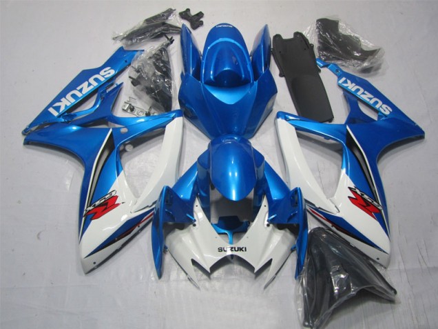 2006-2007 Blue White Suzuki GSXR600 Motorbike Fairing Kits UK 2006-2007 Blue White Suzuki GSXR600 Motorbike Fairing Kits UK