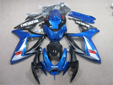 2006-2007 Blue Black White Suzuki GSXR600 Motorcycle Fairing Kits UK