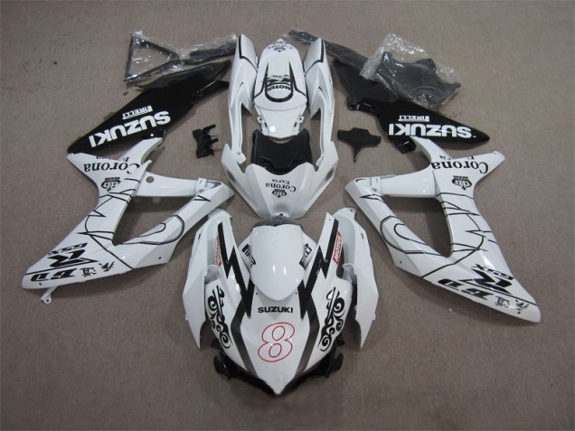 2008-2010 White Black Corona Extra Motul 8 Suzuki GSXR600 Replacement Motorcycle Fairings UK 2008-2010 White Black Corona Extra Motul 8 Suzuki GSXR600 Replacement Motorcycle Fairings UK