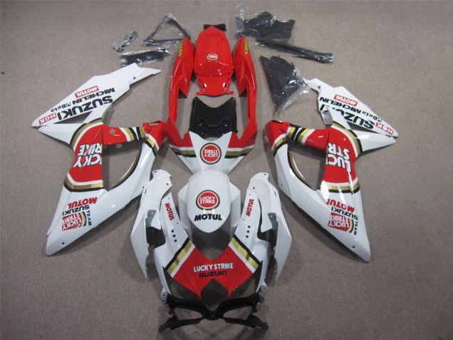 2008-2010 White Lucky Strike Red Motul Suzuki GSXR600 Motorbike Fairing UK 2008-2010 White Lucky Strike Red Motul Suzuki GSXR600 Motorbike Fairing UK