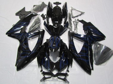 2008-2010 Black Blue Flame Suzuki GSXR600 Bike Fairing UK