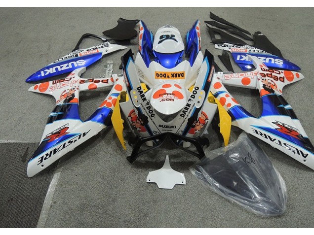 2008-2010 White Blue Dark Dog Suzuki GSXR600 Bike Fairings UK 2008-2010 White Blue Dark Dog Suzuki GSXR600 Bike Fairings UK