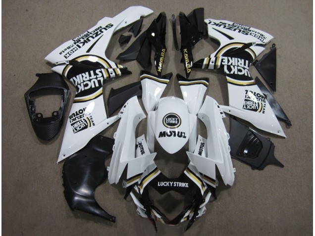 2011-2021 White Lucky Strike Black Motul Suzuki GSXR600 Motorcycle Bodywork UK 2011-2021 White Lucky Strike Black Motul Suzuki GSXR600 Motorcycle Bodywork UK
