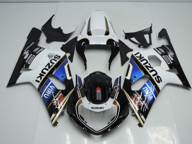 2001-2003 Black White Blue Viru Suzuki GSXR750 Bike Fairings UK 2001-2003 Black White Blue Viru Suzuki GSXR750 Bike Fairings UK