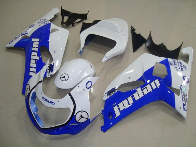 2001-2003 Blue White Jordan Suzuki GSXR750 Motorcycle Bodywork UK 2001-2003 Blue White Jordan Suzuki GSXR750 Motorcycle Bodywork UK