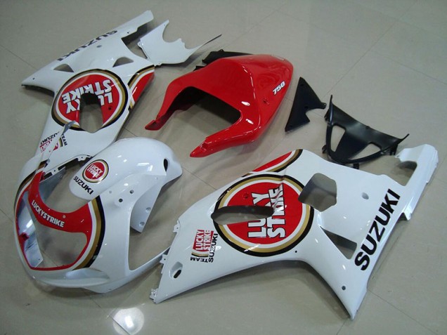 2001-2003 Red White Lucky Strike Suzuki GSXR750 Motorcyle Fairings UK 2001-2003 Red White Lucky Strike Suzuki GSXR750 Motorcyle Fairings UK