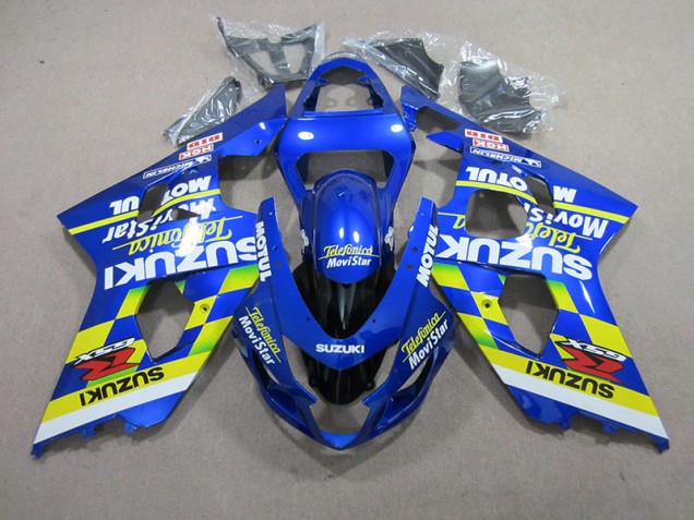 2004-2005 Blue Telefunica Movistar Motul Suzuki GSXR750 Motorcycle Fairings Kit UK 2004-2005 Blue Telefunica Movistar Motul Suzuki GSXR750 Motorcycle Fairings Kit UK