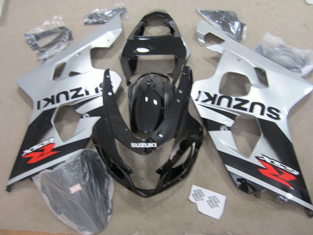2004-2005 Black White Suzuki GSXR750 Motorbike Fairing Kits UK 2004-2005 Black White Suzuki GSXR750 Motorbike Fairing Kits UK