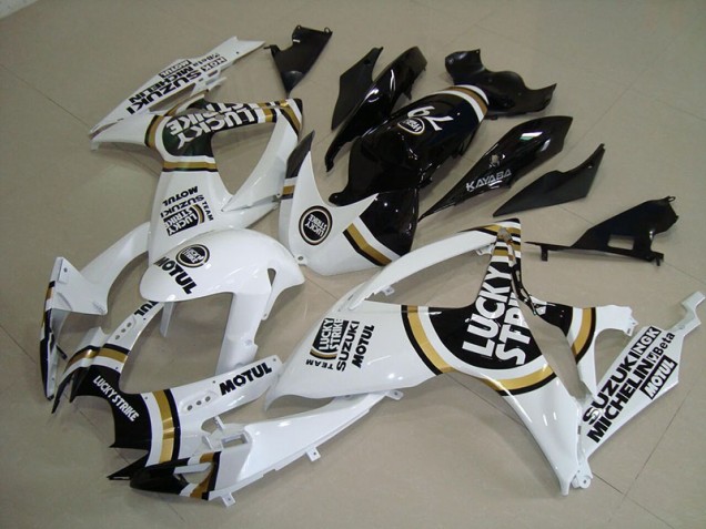 2006-2007 White Lucky Strike Black Motul Suzuki GSXR750 Motorcycle Fairings Kit UK