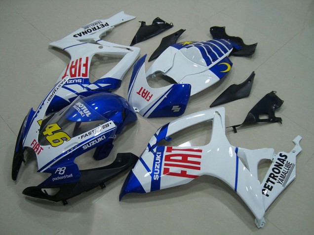 2006-2007 Blue White Fiat 46 Suzuki GSXR750 Moto Fairings UK