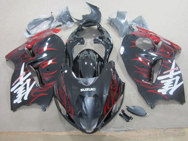 1996-2007 Black Red Flame Suzuki GSXR1300 Hayabusa Motorcylce Fairings UK 1996-2007 Black Red Flame Suzuki GSXR1300 Hayabusa Motorcylce Fairings UK