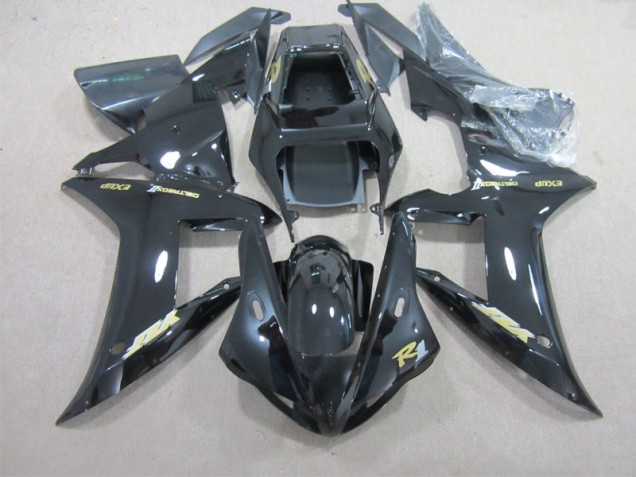 2002-2003 Black with Gold Decal Yamaha YZF R1 Motorbike Fairing UK 2002-2003 Black with Gold Decal Yamaha YZF R1 Motorbike Fairing UK