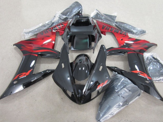 2002-2003 Black Red Decal Yamaha YZF R1 Motor Bike Fairings UK 2002-2003 Black Red Decal Yamaha YZF R1 Motor Bike Fairings UK