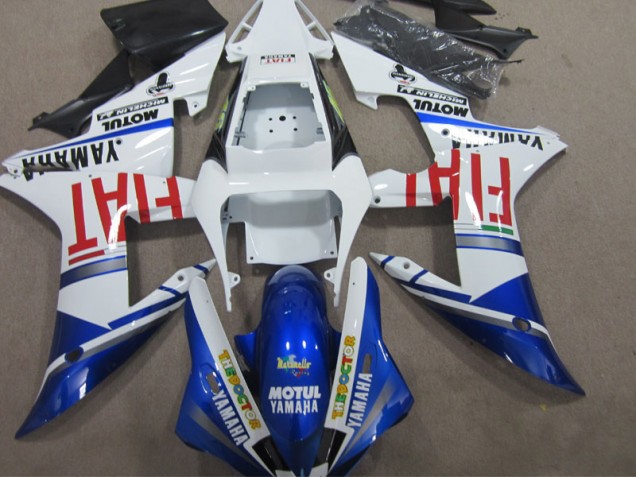 2002-2003 Blue White Motul Fiat Yamaha YZF R1 Motorcycle Bodywork UK 2002-2003 Blue White Motul Fiat Yamaha YZF R1 Motorcycle Bodywork UK