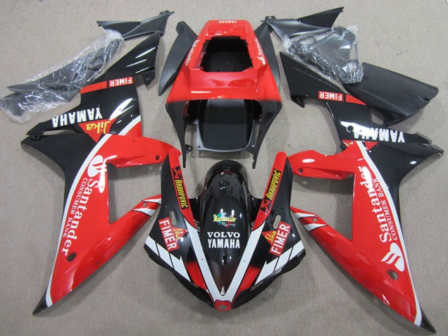 2004-2006 Red Black White Santander Yamaha YZF R1 Motorbike Fairings UK 2004-2006 Red Black White Santander Yamaha YZF R1 Motorbike Fairings UK
